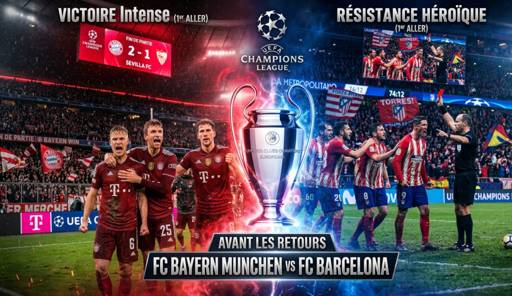 Le Barça et le Bayern Munich sont les deux vainqueurs des matches aller de la quart de finale de la ligue des champions.