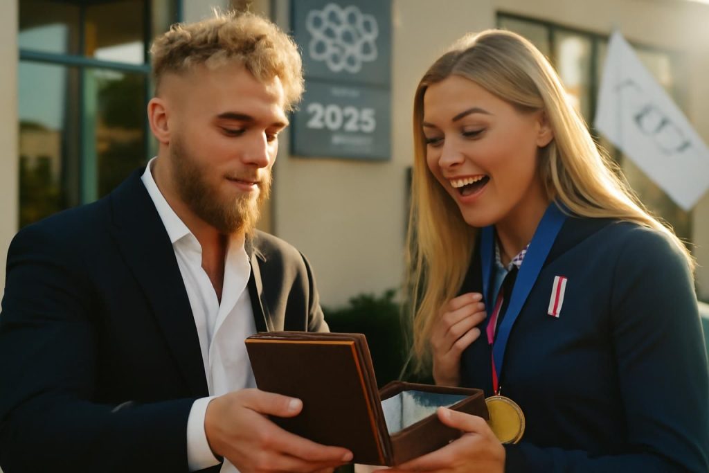 découvrez comment jake paul célèbre les exploits médaillés de sa reine jutta leerdam aux jo 2026 avec un somptueux cadeau à six chiffres, un geste rempli d'admiration et d'amour.