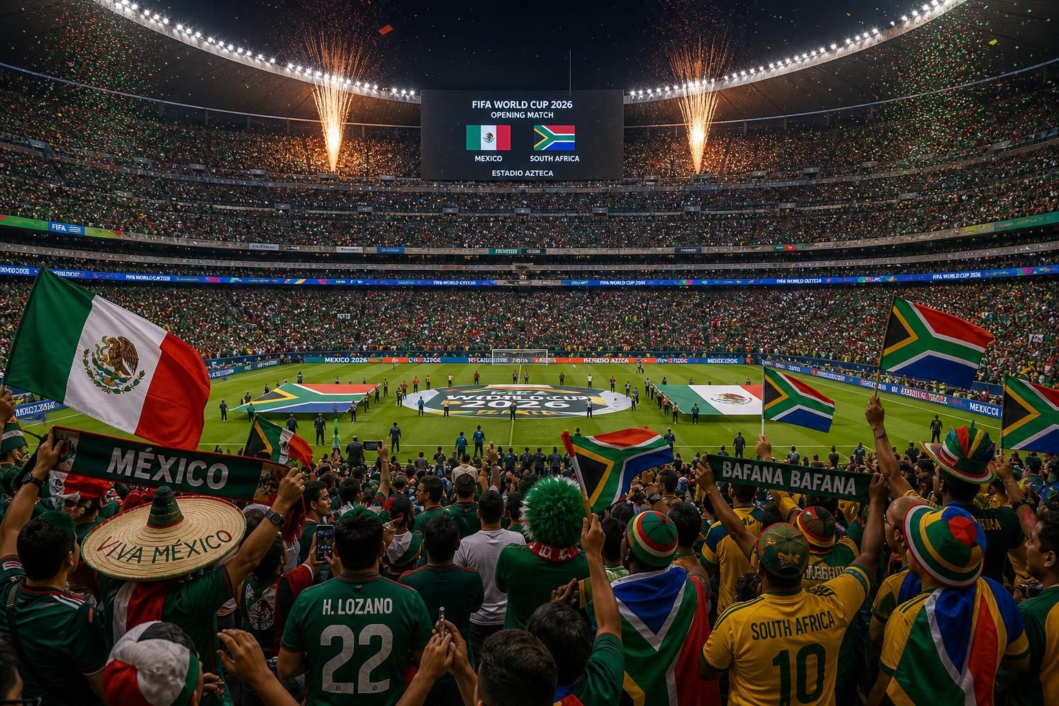 suivez en direct le match palpitant entre le mexique et l'afrique du sud au mythique stade azteca. vivez une ambiance festive lors de ce duel inoubliable de la coupe du monde.