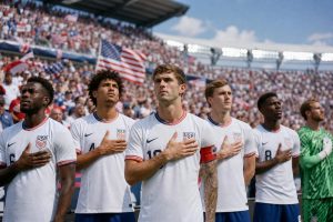 découvrez la préparation de team usa pour son 8e de finale contre la bosnie-herzégovine lors de la coupe du monde 2026, avec un focus sur l'esprit compétitif américain qui célèbre les vainqueurs.