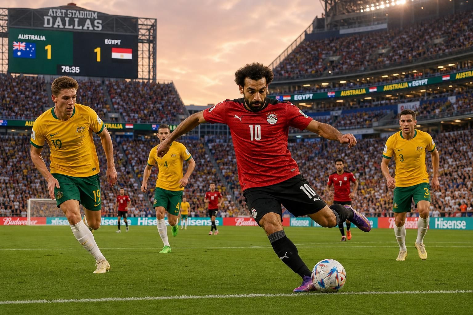suivez en direct le 16e de finale de la coupe du monde entre l'australie et l'égypte, avec salah titulaire pour mener son équipe vers la victoire.