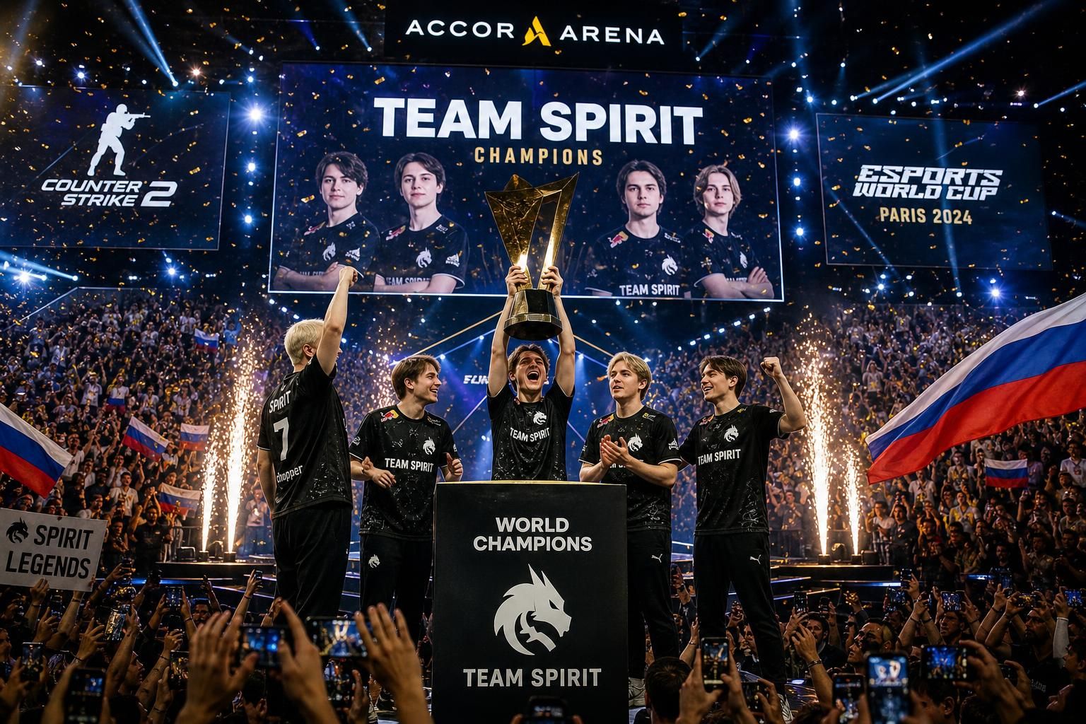 découvrez comment l'équipe russe spirit s'est imposée en finale de la coupe du monde d'e-sport à paris, marquant un moment fort du tournoi international.