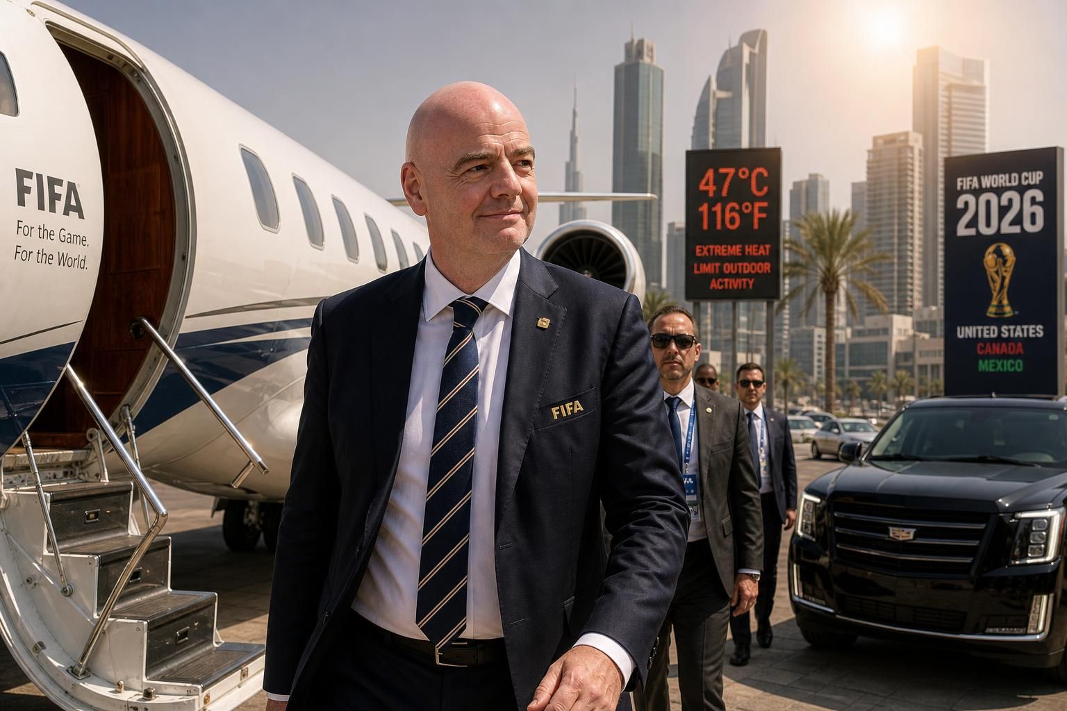 découvrez les critiques envers le président de la fifa suite à son empreinte carbone record lors de la coupe du monde 2026, en pleine période de canicule intense.